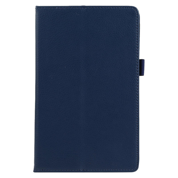 Lenovo Tab M7 Litchi Texture Solid Color Horizontal Flip Leather Case with Holder & Pen Slot(Dark Blue)
