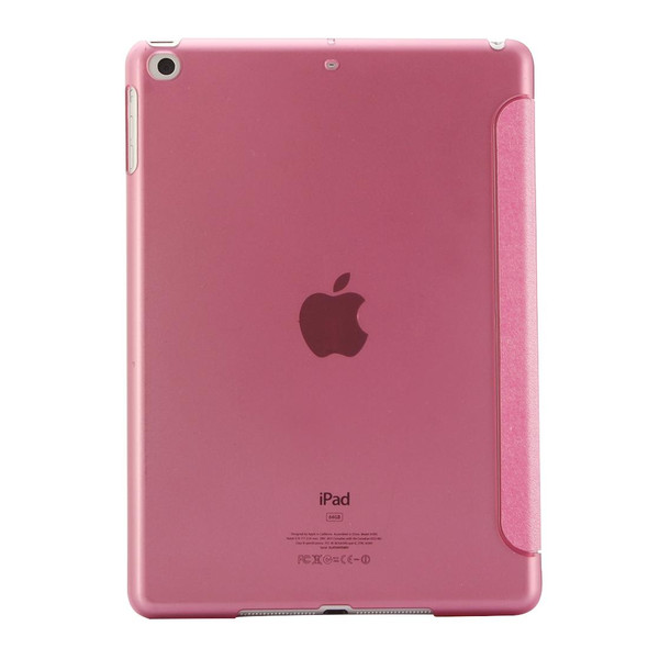 iPad 9.7 (2018) & iPad 9.7 inch (2017) & iPad Air Silk Texture Horizontal Flip Leather Case with Three-folding Holder(Magenta)