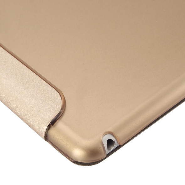 iPad 9.7 (2018) & iPad 9.7 inch (2017) & iPad Air Silk Texture Horizontal Flip Leather Case with Three-folding Holder(Gold)
