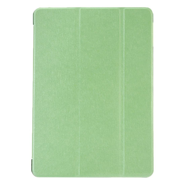 iPad 9.7 (2018) & iPad 9.7 inch (2017) & iPad Air Silk Texture Horizontal Flip Leather Case with Three-folding Holder(Green)