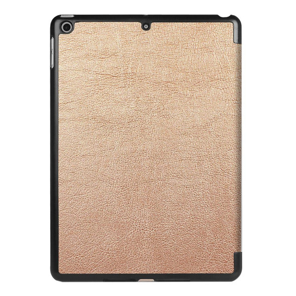 iPad 9.7 (2018) & iPad 9.7 (2017) Custer Texture Horizontal Flip Leather Case with Three-folding Holder & Sleep / Wake-up Function(Gold)