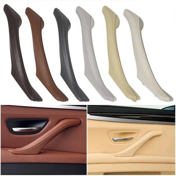 Car Leatherette Left Side Inner Door Handle Assembly 51417225854 for BMW 5 Series F10 / F18 2011-2017(Black)