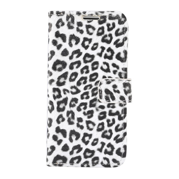 Leopard Pattern Horizontal Flip PC + PU Leather Case with Holder & Card Slots & Wallet - iPhone 13 Pro(White)