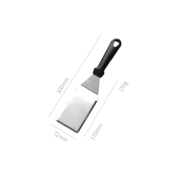 2 PCS Stainless Steel Pizza Spatula Multi-function Pancake Spatula, Specification: 300mm (Square)
