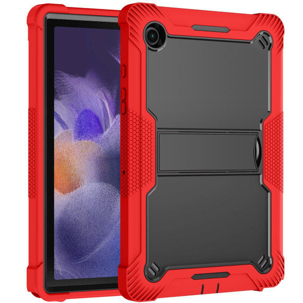 Samsung Galaxy Tab A8 10.5 2021 Silicone + PC Shockproof Protective Tablet Case with Holder(Red + Black)