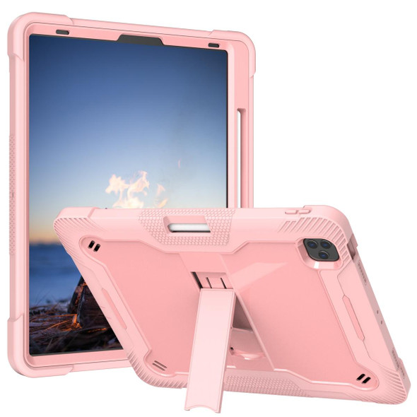 Silicone + PC Shockproof Tablet Case - iPad Pro 12.9 inch 2021 / 2020 / 2018(Rose Gold)