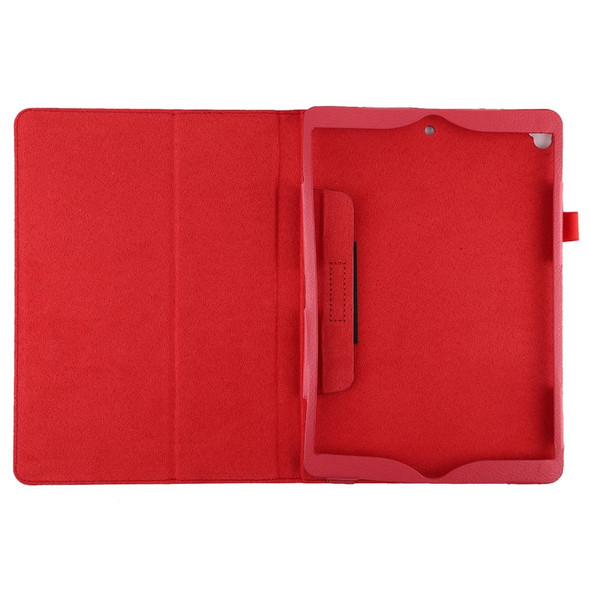iPad 10.5 / iPad 10.2 2021 / 2020 / 2019 Litchi Texture Horizontal Flip Leather Case with Holder(Red)