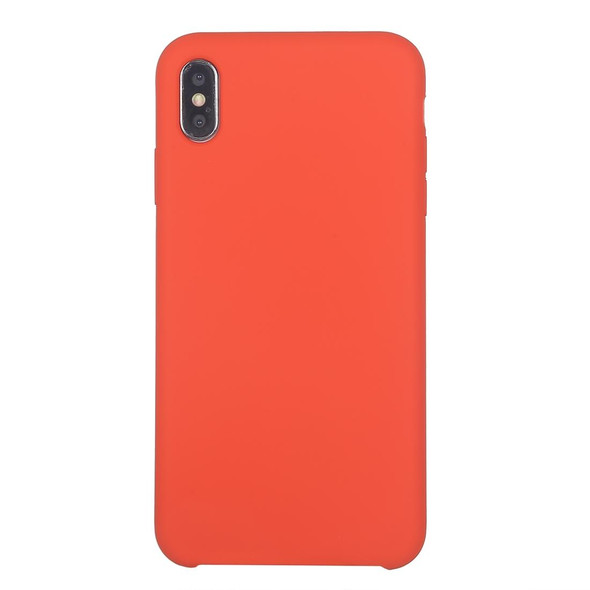 Four Corners Full Coverage Liquid Silicone Protective Case Back Cover for iPhone XS Max(Orange)