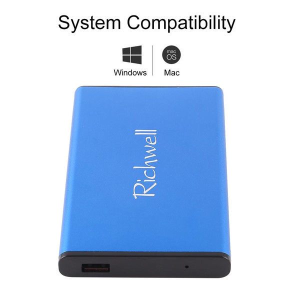 Richwell SATA R2-SATA-2TB 2TB 2.5 inch USB3.0 Super Speed Interface Mobile Hard Disk Drive(Blue)