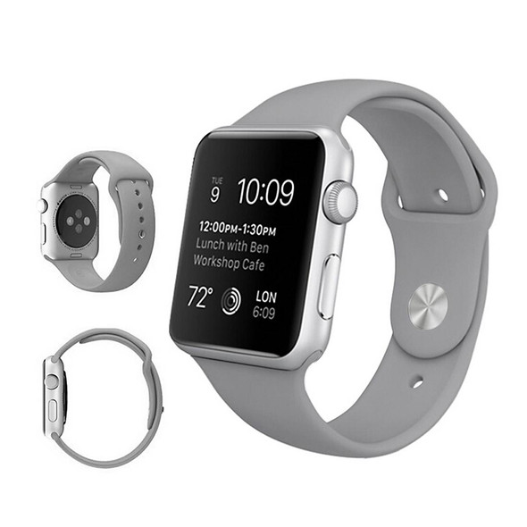 Apple Watch Series 7 45mm / 6 & SE & 5 & 4 44mm / 3 & 2 & 1 42mm High-performance Ordinary & Longer Rubber Sport Watch Band with Pin-and-tuck Closure(Grey)