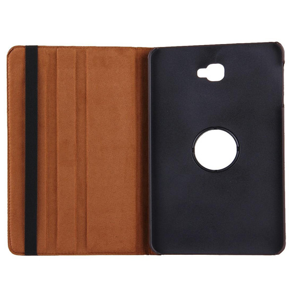 Galaxy Tab A 10.1 / T580 Litchi Texture Horizontal Flip 360 Degrees Rotation Leather Case with Holder(Brown)