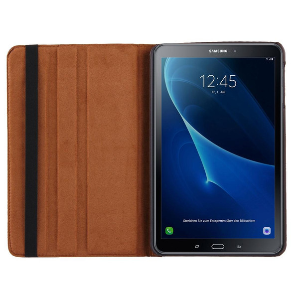 Galaxy Tab A 10.1 / T580 Litchi Texture Horizontal Flip 360 Degrees Rotation Leather Case with Holder(Brown)