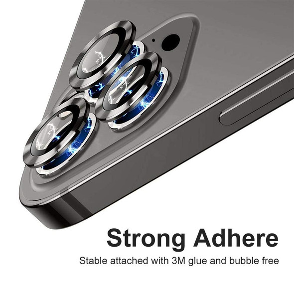 ENKAY Hat-Prince Aluminium Alloy + Tempered Glass Camera Lens Cover Film Ring for iPhone 13 Pro / 13 Pro Max