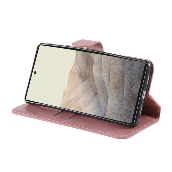 Classic Calf Texture PU + TPU Horizontal Flip Leatherette Case with Holder & Card Slots & Wallet - Google Pixel 6(Rose Gold)