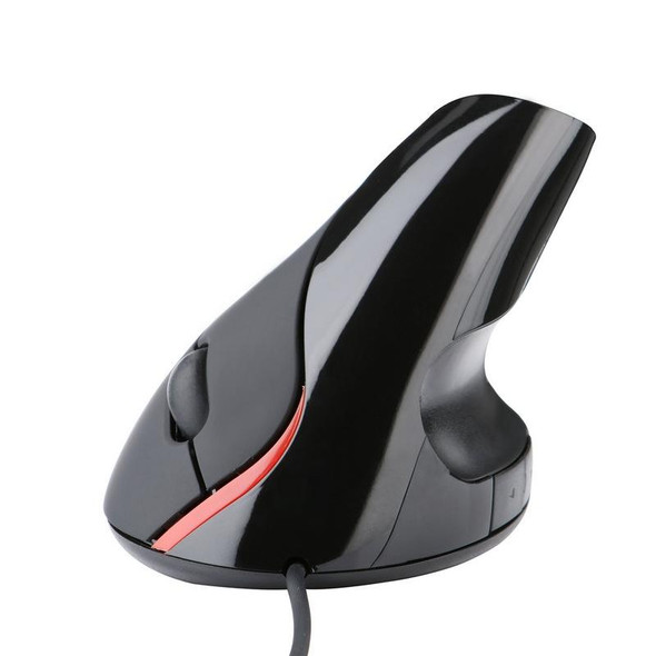 JSY-12 5 Keys USB Wired Vertical Mouse Ergonomic Wrist Brace Optical Mouse(Black)