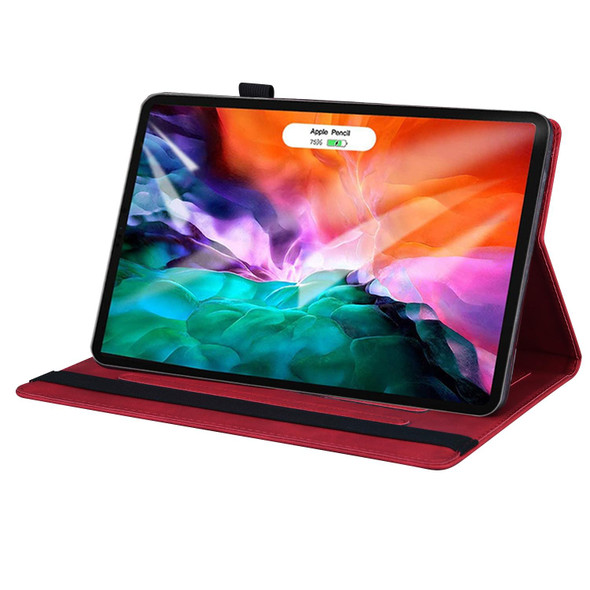 iPad Pro 12.9 inch 2021 / 2020 Business Shockproof Horizontal Flip Leather Tablet Case with Holder & Card Slots & Photo Frame & Pen Slot & Sleep / Wake-up Function(Red)