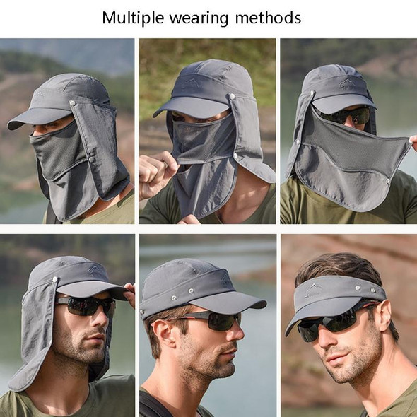 Multi-Function Sun Hat Outdoor Fishing Sunscreen Hat Speed Dry Baseball Cap(Light Gray)