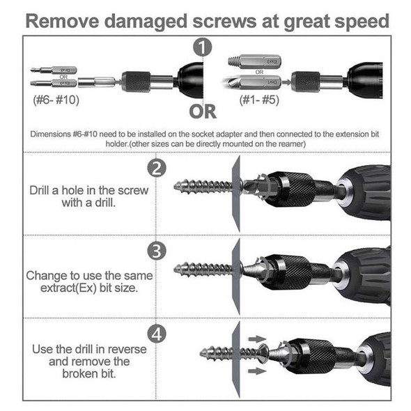 22 PCS / Set Screw Takeout High-Speed Steel Anti-Tooth Refrigerant Removal Tool(White Box Rolling Pole)