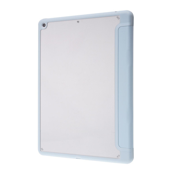 Deformation Transparent Acrylic Horizontal Flip PU Leatherette Case with Multi-folding Holder & Sleep / Wake-up Function & Pen Slot - iPad 10.2 2021 / 2020 / 2019(Baby Blue)