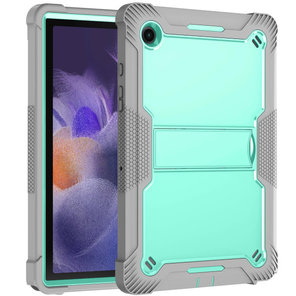 Samsung Galaxy Tab A8 10.5 2021 Silicone + PC Shockproof Protective Tablet Case with Holder(Gray + Green)