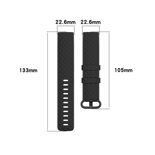 Color Buckle TPU Wrist Strap Watch Band for Fitbit Charge 4 / Charge 3 / Charge 3 SE, Size: L(Dark Purple)