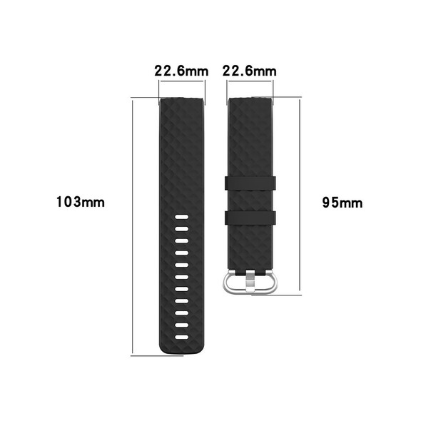 18mm Silver Color Buckle TPU Wrist Strap Watch Band for Fitbit Charge 4 / Charge 3 / Charge 3 SE, Size: S(Dark Purple)