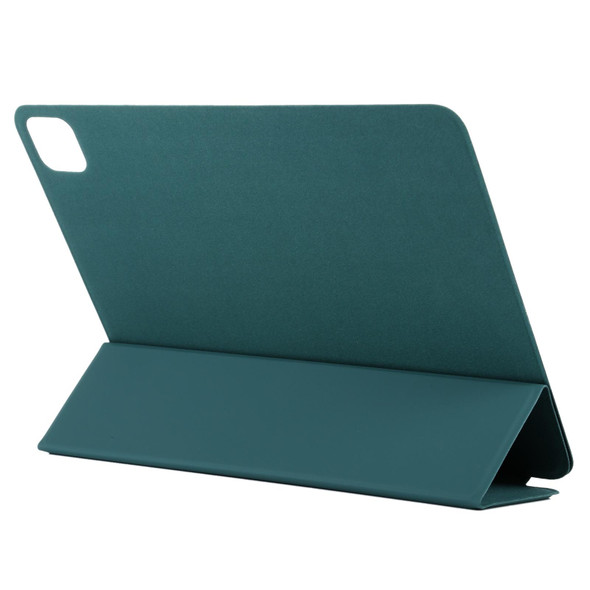 iPad Pro 11 inch (2020) / Pro 11 2018 / Air 2020 10.9 Horizontal Flip Ultra-thin Non-buckle Magnetic PU Leather Tablet Case With Three-folding Holder & Sleep / Wake-up Function(Dark Green)