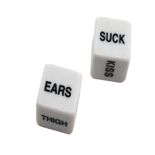 2 PCS Funny Sex Dice Humour Party Gambling Adult Games Sex Toys Cuboid(White)