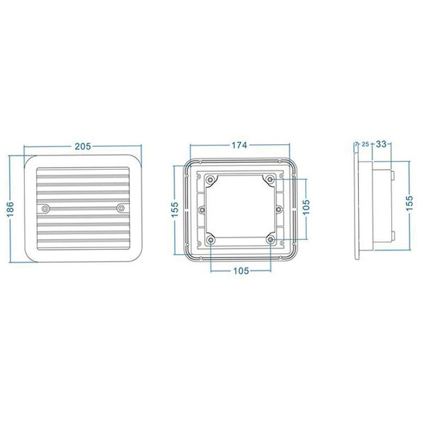 12V White Air Vent with Fan RV Trailer Caravan Gale Side Air Ventilation(White)