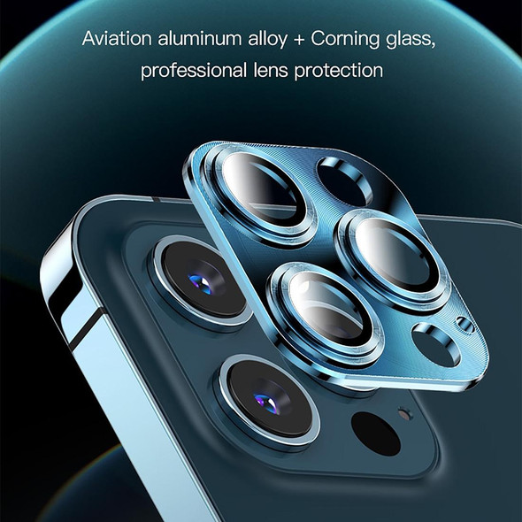 TOTUDESIGN AB-065 Armor Series Aluminum Alloy + Tempered Glass Integrated Lens Film - iPhone 12 Pro(Silver)