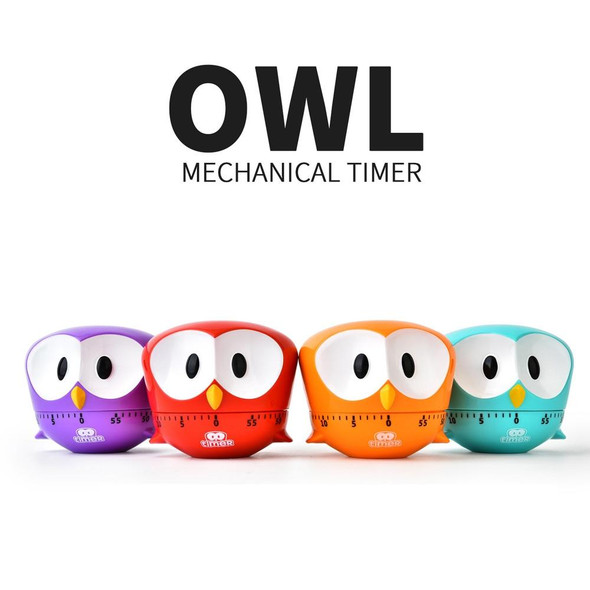 Cartoon Animal Owl Timer Kitchen Desktop Alarm Clock(Blue)