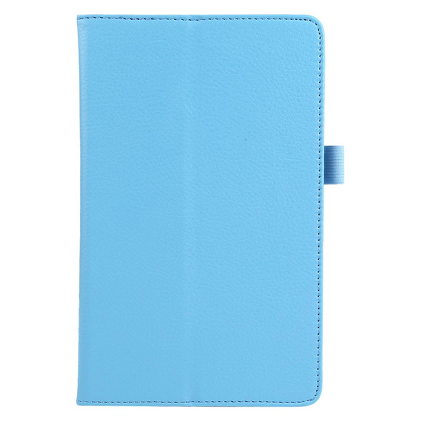 Lenovo Tab M7 Litchi Texture Solid Color Horizontal Flip Leather Case with Holder & Pen Slot(Sky Blue)