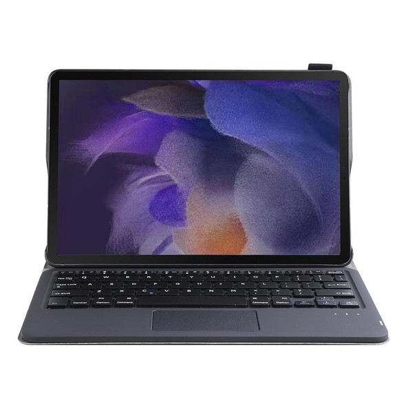 A08-A Ultra-thin Bluetooth Keyboard Leatherette Case with Touchpad - Samsung Galaxy Tab A8 2021 SM-X205 / SM-X200(Black)