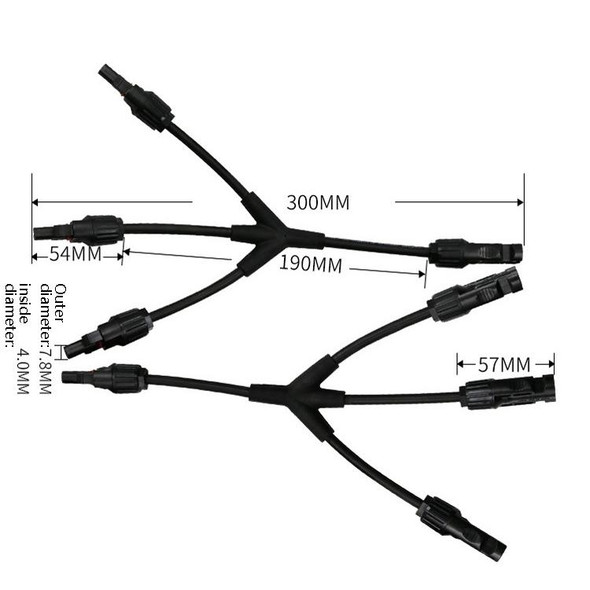 1 Pair MC4 Four-way Y Type MC4 Photovoltaic Connector Solar Branch Connector Solar Panel Male And Female Plug Accessories