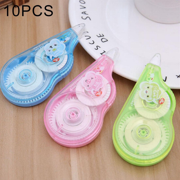 10 PCS Cartoon Correction Tape Roller 10m Long Office Stationery, Random Style Delivery