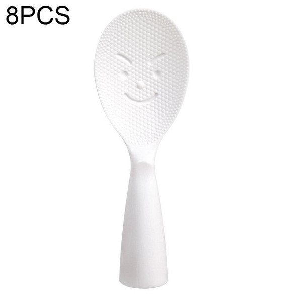 8 PCS Creative Smile Face Rice Spoon Vertical Type Food Grade Kitchen Rice Cooker Spoon