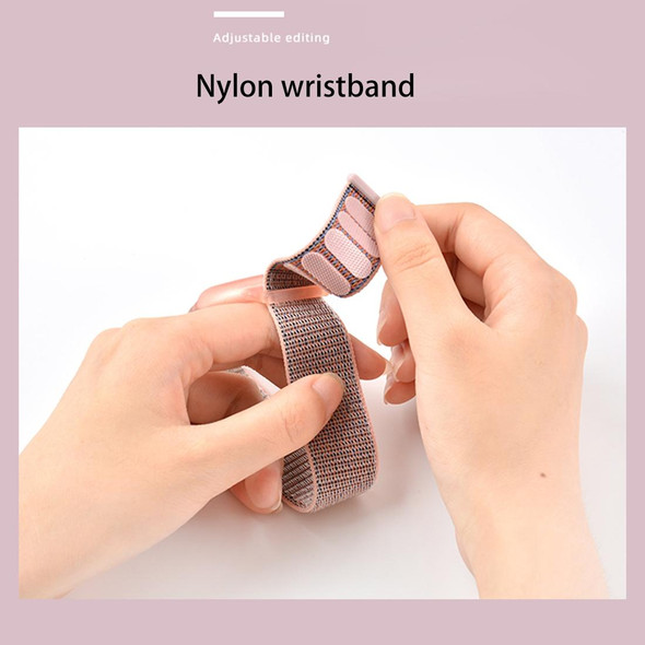 Anti-scratch Shockproof Nylon Bracelet Strap TPU Protective Cover Case - AirTag(Cape Blue)