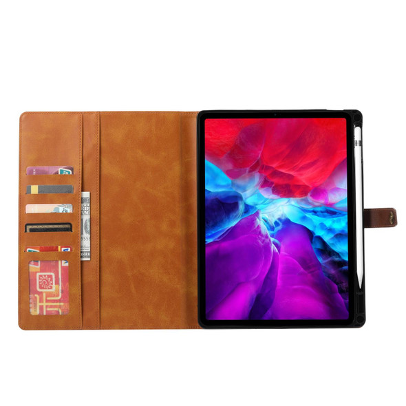 Calf Texture Double Fold Clasp Horizontal Flip Leatherette Tablet Case with Photo Frame & Holder & Card Slots & Wallet - iPad Pro 11 inch (2020)(Red)