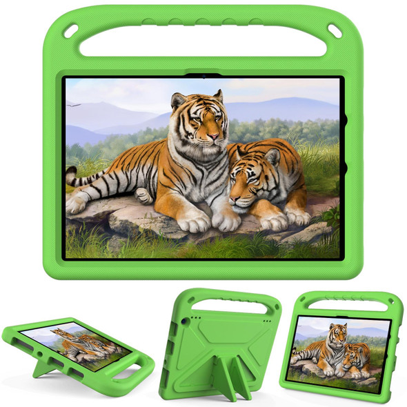 Amazon Fire HD 10 2021 Handle Portable EVA Shockproof Anti Falling Protective Case with Triangle Holder(Green)