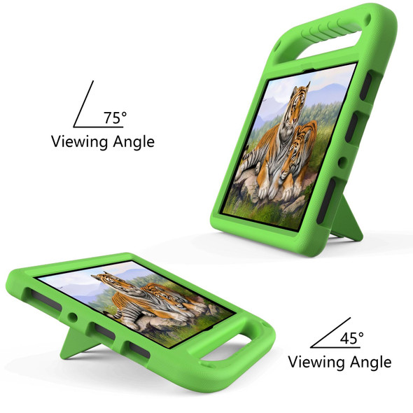 Amazon Fire HD 10 2021 Handle Portable EVA Shockproof Anti Falling Protective Case with Triangle Holder(Green)