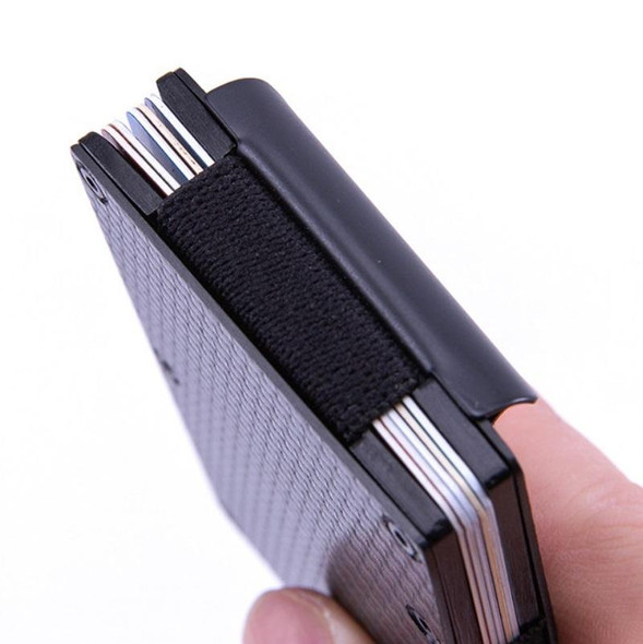 Carbon Fiber Wallet Metal RFID Bank Card Holder(Black)