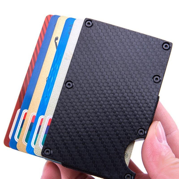 Carbon Fiber Wallet Metal RFID Bank Card Holder(Black)