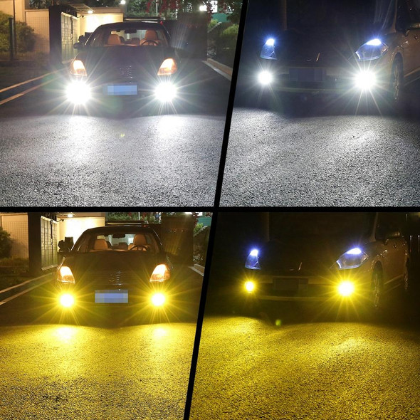 2 PCS V6 H10 DC9-36V 30W 3000LM IP65 Car LED Double Color Fog Light with 30LEDs SMD-2525 Lamp