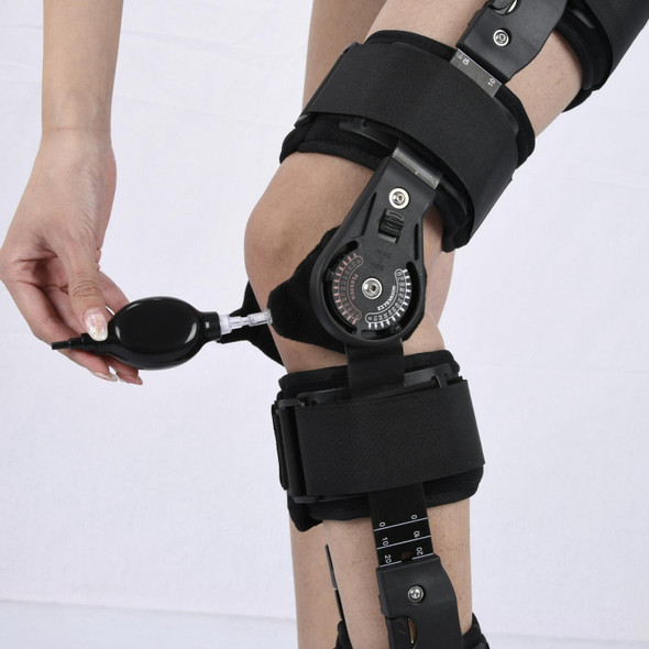 Adjustable Length Of Knee Joint Fixation Brace Knee Injury Fracture Protector Bracket(Black), Specification: Free Size