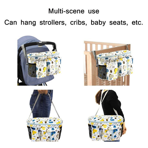 Multifunctional Baby Stroller Storage Bag, Colour: White Dinosaur