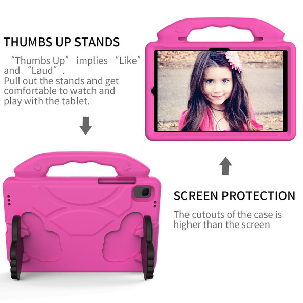 Samsung Galaxy Tab A8 10.5 2021 X200 / X205 Thumb Bracket EVA Shockproof Tablet Case(Rose Red)