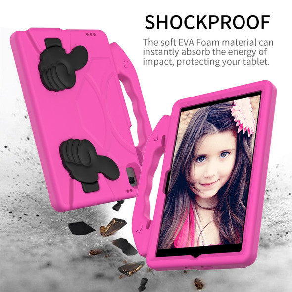 Samsung Galaxy Tab A8 10.5 2021 X200 / X205 Thumb Bracket EVA Shockproof Tablet Case(Rose Red)