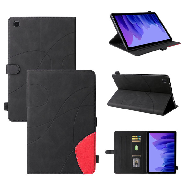 Samsung Galaxy Tab A7 10.4 (2020) T505/T500 Dual-color Splicing Horizontal Flip PU Leather Case with Holder & Card Slots & Sleep / Wake-up Function(Black)