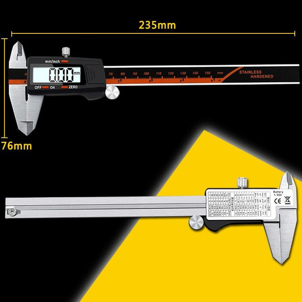 0-150mm Plastic Meter Stainless Steel Body Digital Display Electronic High-Precision Vernier Caliper, Specification: 2 Units of mm/inch