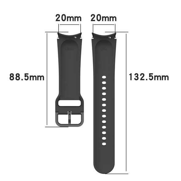 Samung Galaxy Watch4 40mm / 44mm Silicone Flat Buckle Watch Band(Black)